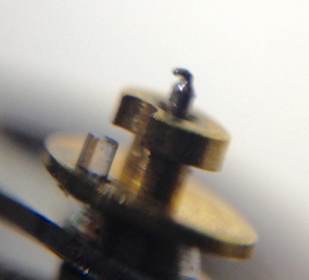 Watch repair balance pivot bent