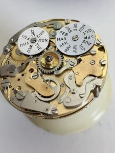 Professional Service and Repair of Wakmann Chronograph with Valjoux 730 triple date movement