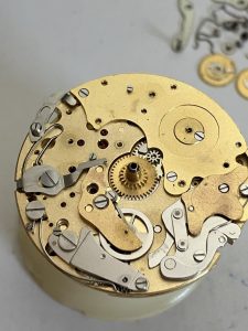 Professional Service and Repair of Wakmann Chronograph with Valjoux 730 triple date movement