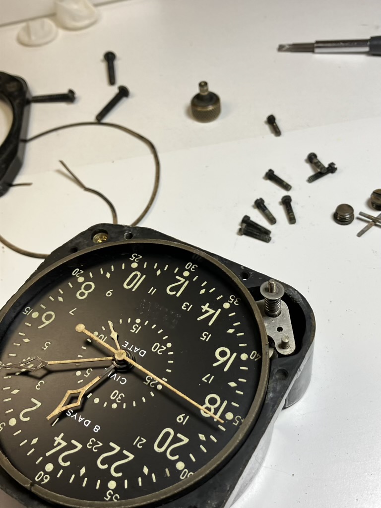 Waltham 8-Day Aircraft Clock Repair and Service